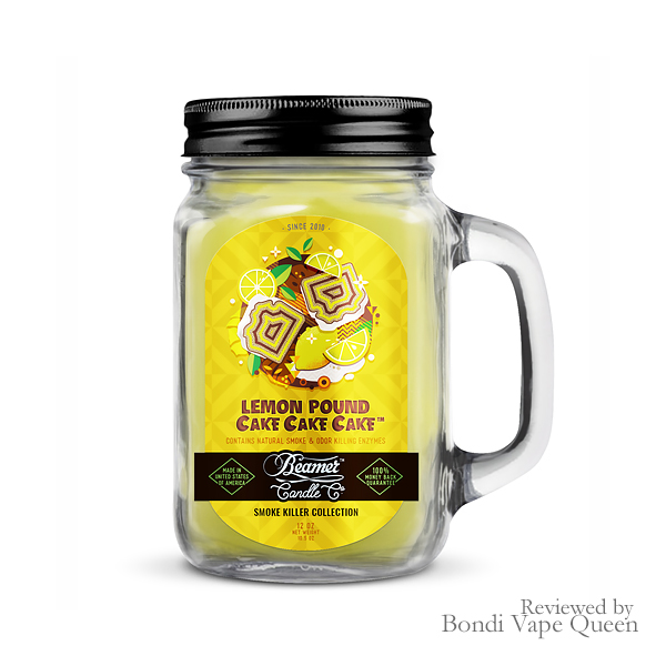 Beamer Smoke Killer Collection glass jar candle (12 ounces) in Lemon Pound Cake scent
