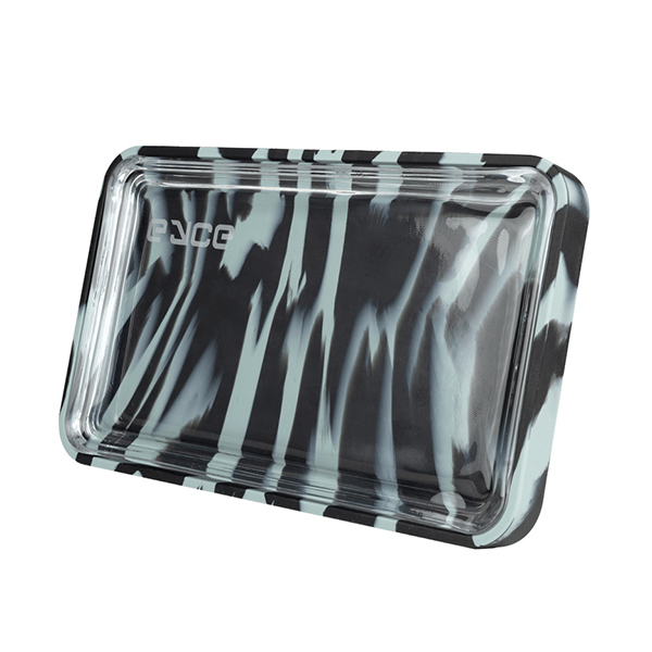Eyce Rolling Tray with enclosing borosilicate tray glass.