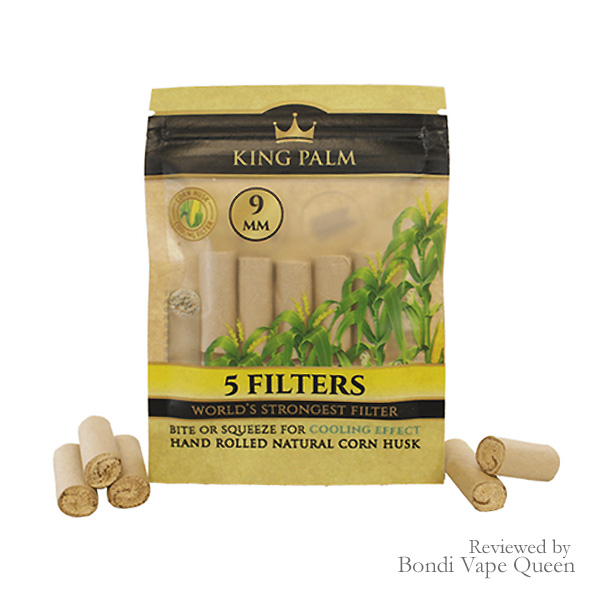 5 9mm corn husk filters in zip bag packaging.