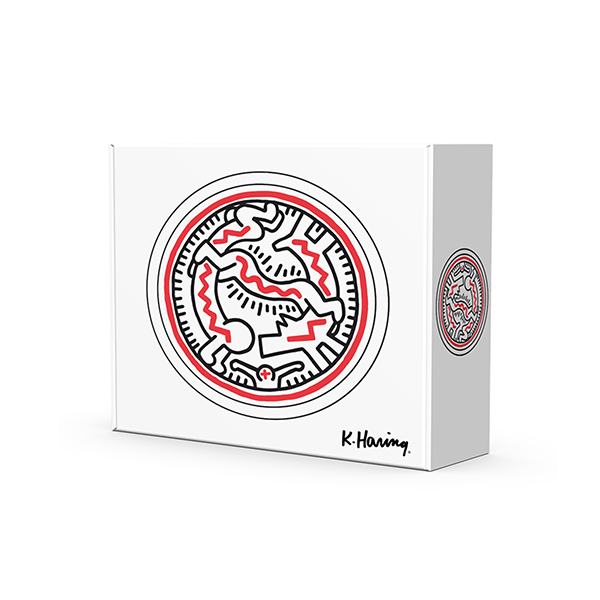K. Haring Circle Catchall Packaging with Snake People print.