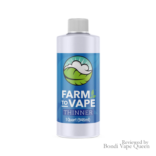 Farm To Vape Unflavored Thinner in 1 quart bottle with screw top.