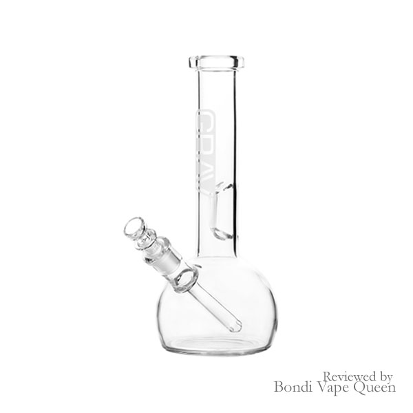 8-inch Grav Round Base Water Pipe with geometric pressed pinch and frosted Grav logo
