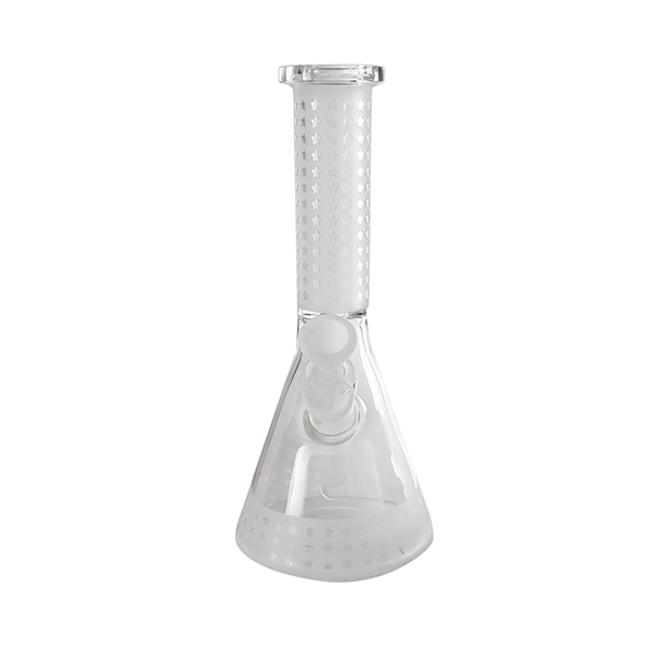 10" mini beaker with star-shaped etching on base and neck