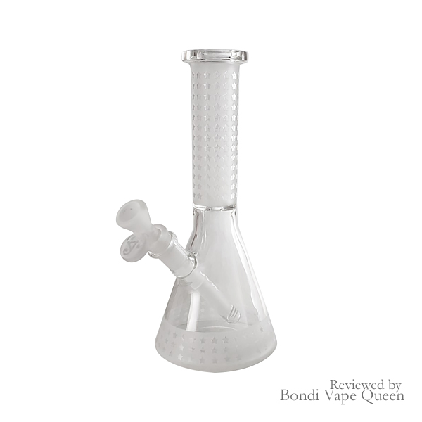10" mini beaker with star-shaped etching on base and neck