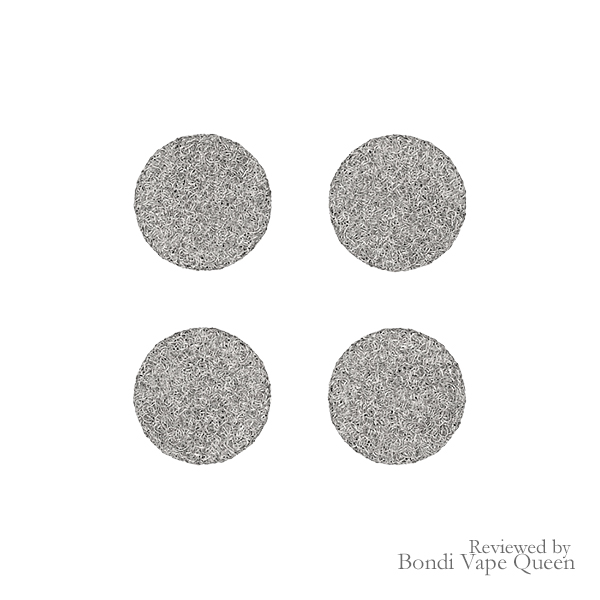 Four small and round stainless steel pads